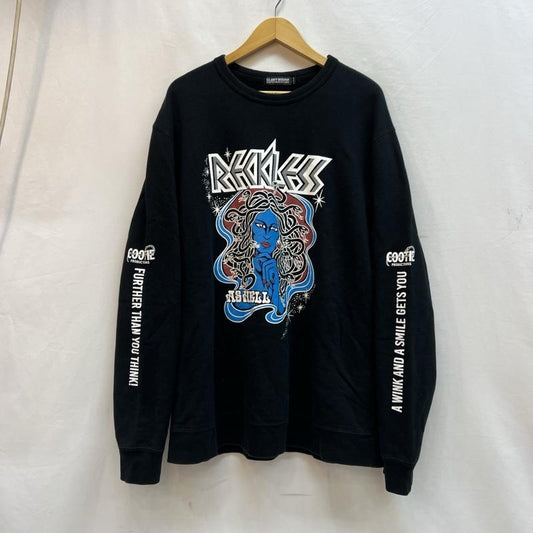 クーティープロダクションズ COOTIE PRODUCTIONS トレーナー 長袖 メデューサ ロゴ プリント クルーネック スウェット XL 黒 / ブラック / black メンズ USED 古着 中古 50137334