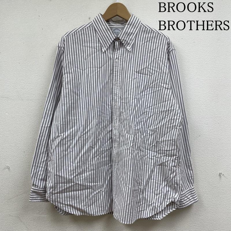 ブルックス ブラザーズ BROOKS BROTHERS シャツ、ブラウス 長袖 90 s 1818 REGENT USA製 ストライプ柄 コットン6ボタン 長袖 シャツ サイズ17-34 - ストライプ 白 / ホワイト / white メンズ USED 古着 中古 50137378