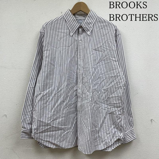 ブルックス ブラザーズ BROOKS BROTHERS シャツ、ブラウス 長袖 90 s 1818 REGENT USA製 ストライプ柄 コットン6ボタン 長袖 シャツ サイズ17-34 - ストライプ 白 / ホワイト / white メンズ USED 古着 中古 50137378