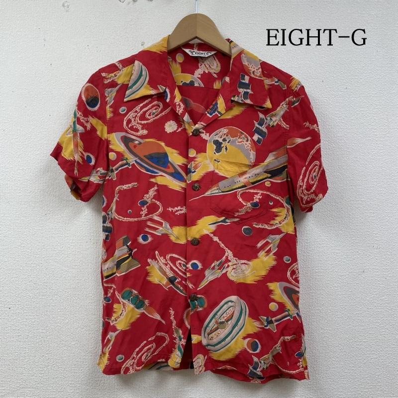 エイトジー EIGHT-G シャツ、ブラウス 半袖 アロハ シャツ shirt ショートスリーブ 半袖 総柄 THE SPACE SHIP S  X 総柄 X プリント 赤 / レッド / red X マルチカラー / マルチカラー / multicolor メンズ USED 古着 中古 50137398