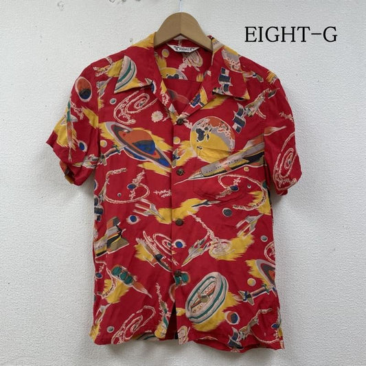 エイトジー EIGHT-G シャツ、ブラウス 半袖 アロハ シャツ shirt ショートスリーブ 半袖 総柄 THE SPACE SHIP S  X 総柄 X プリント 赤 / レッド / red X マルチカラー / マルチカラー / multicolor メンズ USED 古着 中古 50137398