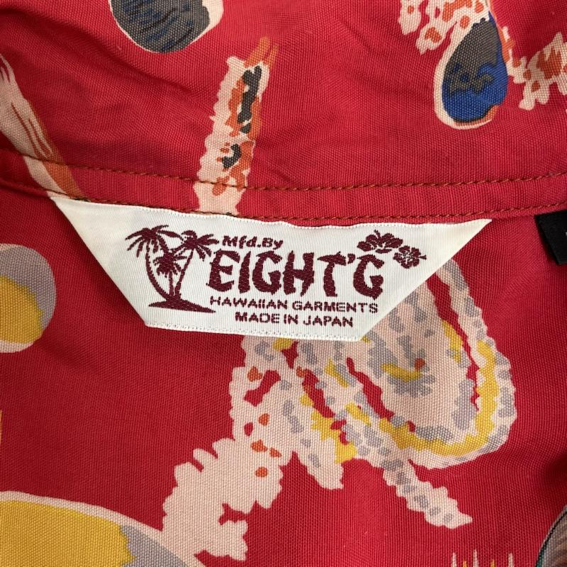 エイトジー EIGHT-G シャツ、ブラウス 半袖 アロハ シャツ shirt ショートスリーブ 半袖 総柄 THE SPACE SHIP S  X 総柄 X プリント 赤 / レッド / red X マルチカラー / マルチカラー / multicolor メンズ USED 古着 中古 50137398