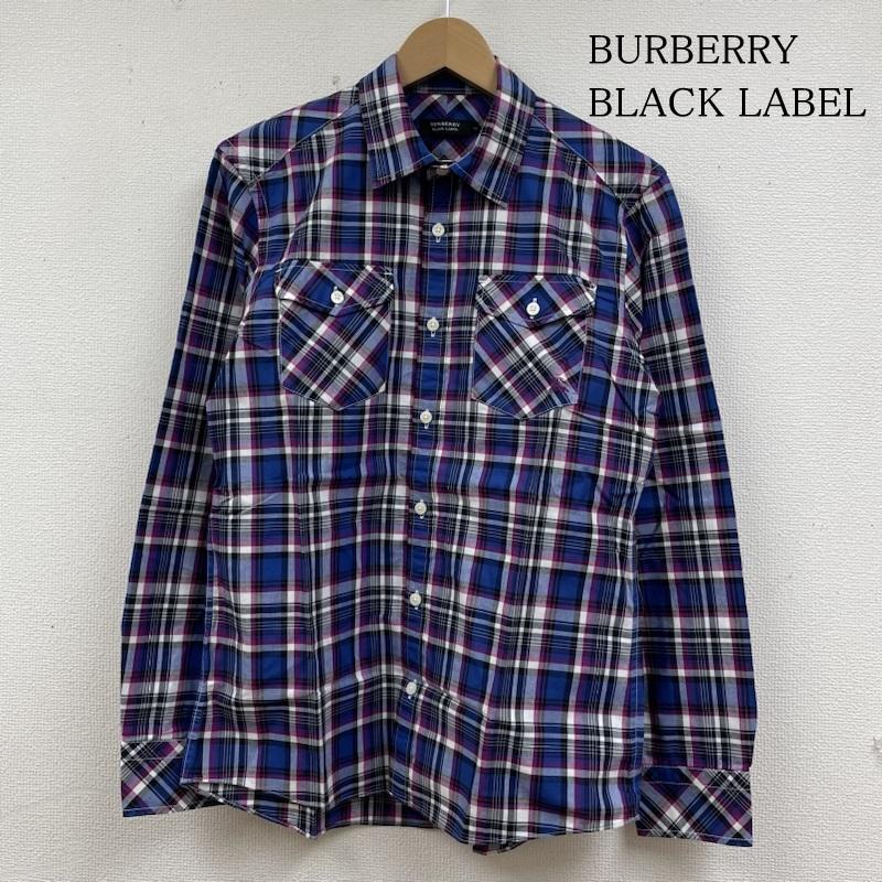 バーバリーブラックレーベル BURBERRY BLACK LABEL シャツ、ブラウス 長袖 長袖 シャツ D1M05-304-38 チェック柄 胸ポケット ホースロゴ 刺繍 2 チェック X ロゴ、文字 X 刺繍 X ワンポイント マルチカラー / マルチカラー / multicolor メンズ USED 古着 中古 50137410