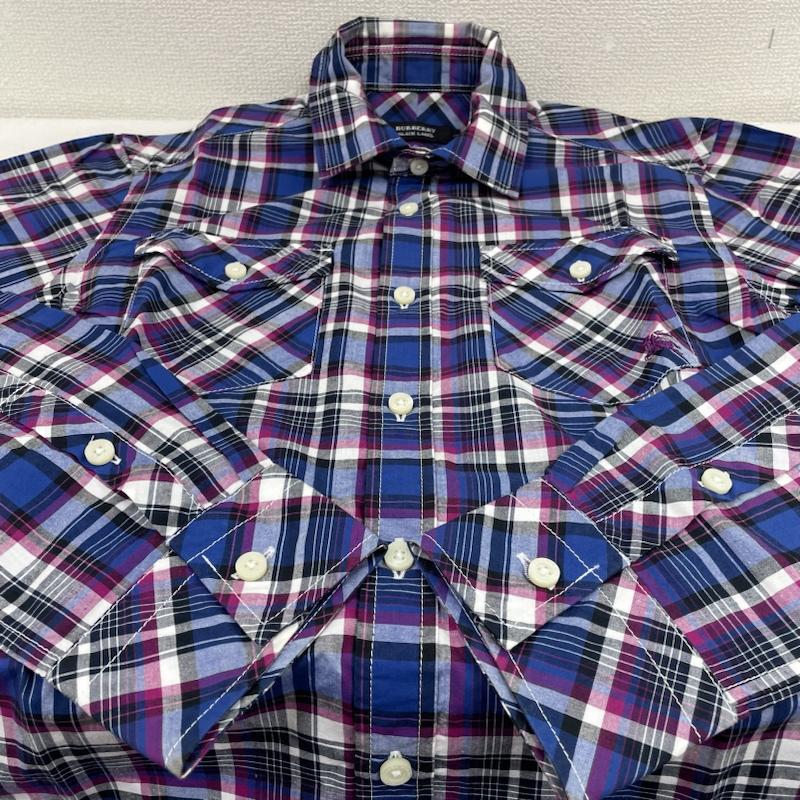 バーバリーブラックレーベル BURBERRY BLACK LABEL シャツ、ブラウス 長袖 長袖 シャツ D1M05-304-38 チェック柄 胸ポケット ホースロゴ 刺繍 2 チェック X ロゴ、文字 X 刺繍 X ワンポイント マルチカラー / マルチカラー / multicolor メンズ USED 古着 中古 50137410