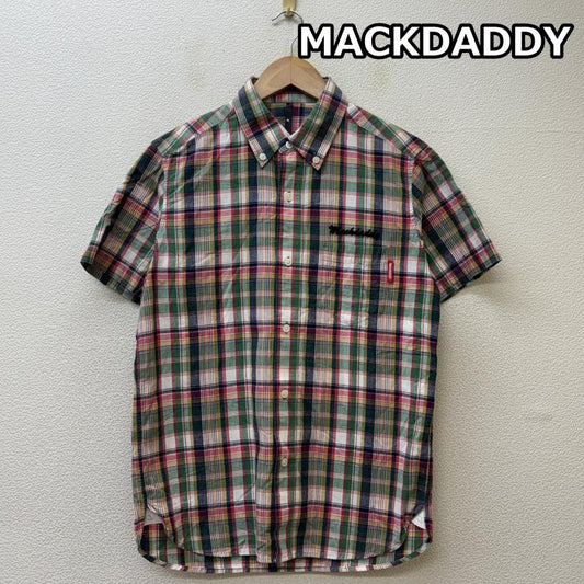 マックダディー MACKDADDY シャツ、ブラウス 半袖 MDSH-1401 マドラスチェック柄 チェーンステッチ刺繍 マチ付き ボタンダウン 半袖 シャツ M メンズ USED 古着 中古 50137413
