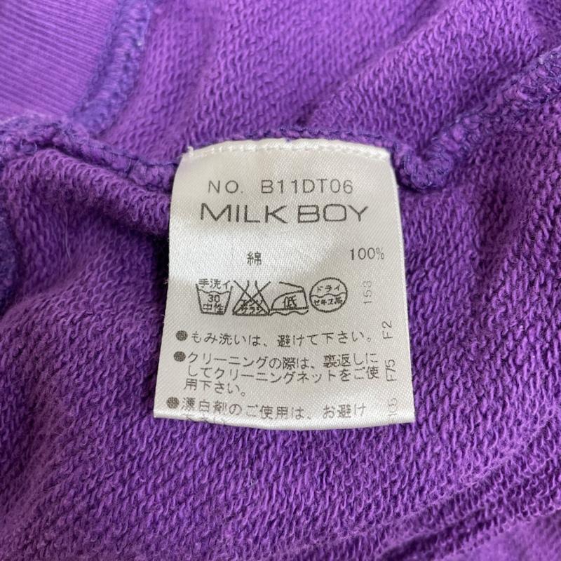 ミルクボーイ MILKBOY パーカー 長袖 長袖 パーカー スウェット マルチカラー ロゴ プリント クラウン ファイヤークラッカー ロゴ、文字 X プリント 紫 / パープル / purple レディース USED 古着 中古 50137511
