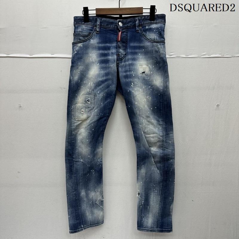 ディースクエアード DSQUARED2 パンツ デニム、ジーンズ 21SS Sexy Twist Jean ダメージ ペイント 加工 デニム スキニー パンツ S74LB0938 42 インディゴ / インディゴ / Indigo メンズ USED 古着 中古 50137519