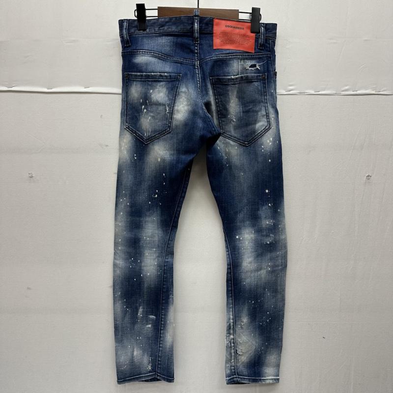 ディースクエアード DSQUARED2 パンツ デニム、ジーンズ 21SS Sexy Twist Jean ダメージ ペイント 加工 デニム スキニー パンツ S74LB0938 42 インディゴ / インディゴ / Indigo メンズ USED 古着 中古 50137519