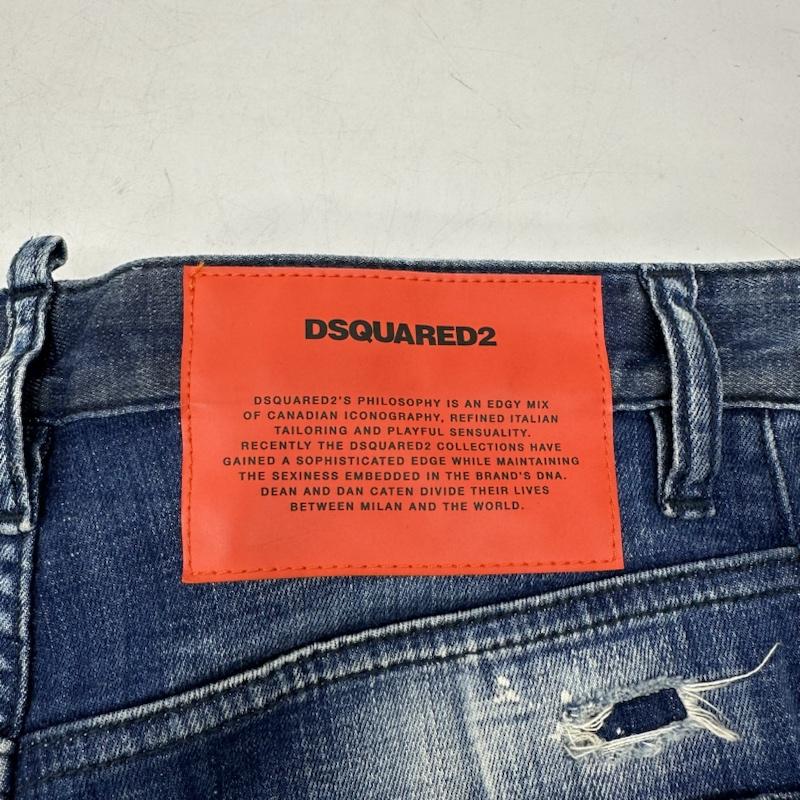 ディースクエアード DSQUARED2 パンツ デニム、ジーンズ 21SS Sexy Twist Jean ダメージ ペイント 加工 デニム スキニー パンツ S74LB0938 42 インディゴ / インディゴ / Indigo メンズ USED 古着 中古 50137519