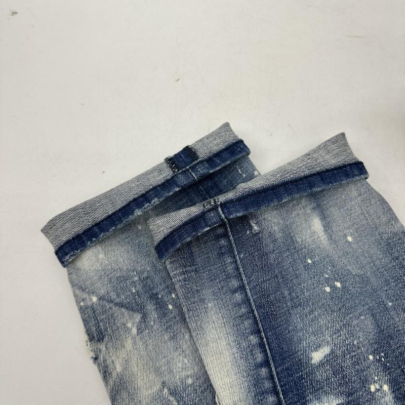 ディースクエアード DSQUARED2 パンツ デニム、ジーンズ 21SS Sexy Twist Jean ダメージ ペイント 加工 デニム スキニー パンツ S74LB0938 42 インディゴ / インディゴ / Indigo メンズ USED 古着 中古 50137519