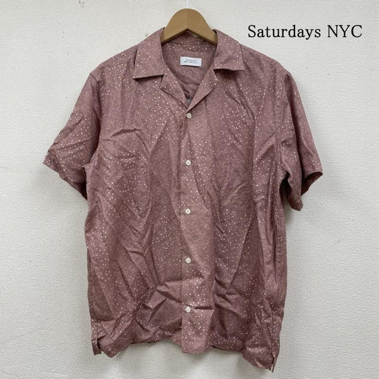 サタデーズ ニューヨークシティ Saturdays NYC シャツ、ブラウス 半袖 半袖 シャツ ブラウス Shirt デザインシャツ 胸ポケット ボタン ドット柄 まだら水玉 M ドット 桃 / ピンク / pink メンズ USED 古着 中古 50137521