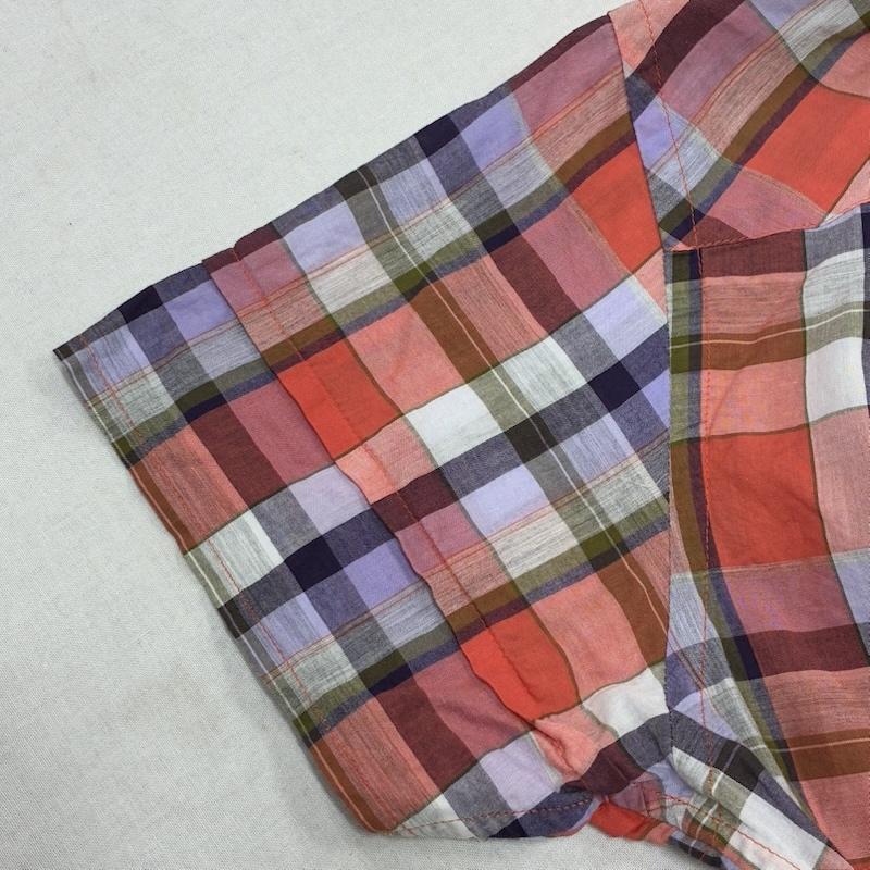 ヴィヴィアンウエストウッドマン Vivienne Westwood MAN シャツ、ブラウス 半袖 レギュラーカラー オーブ 刺繍 チェック 袖二重 半袖 ボタン シャツ 4745-2104 44 チェック X ロゴ、文字 X 刺繍 マルチカラー / マルチカラー / multicolor メンズ USED 古着 中古 50137535