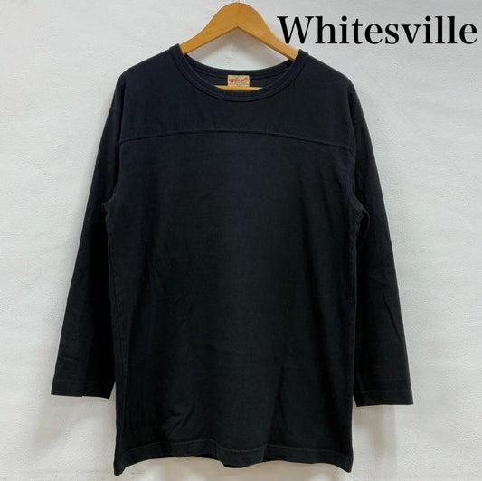ホワイツビル WHITESVILLE Tシャツ 長袖 14/- FOOTBALL T-SHIRT ヘビーウェイト フットボール Tシャツ M 無地 黒 / ブラック / black メンズ USED 古着 中古 50137544