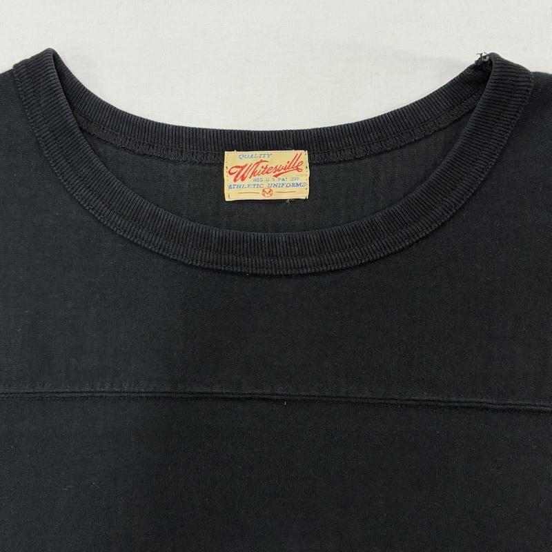 ホワイツビル WHITESVILLE Tシャツ 長袖 14/- FOOTBALL T-SHIRT ヘビーウェイト フットボール Tシャツ M 無地 黒 / ブラック / black メンズ USED 古着 中古 50137544