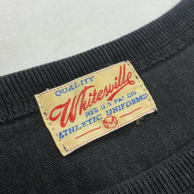 ホワイツビル WHITESVILLE Tシャツ 長袖 14/- FOOTBALL T-SHIRT ヘビーウェイト フットボール Tシャツ M 無地 黒 / ブラック / black メンズ USED 古着 中古 50137544