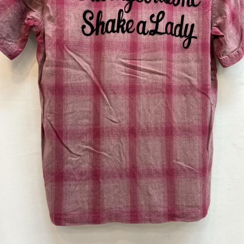 ワコマリア WACKO MARIA シャツ、ブラウス 半袖 チェーン刺繡 レーヨン オンブレチェック オープンカラーシャツ 開襟 S 赤 / レッド / red メンズ USED 古着 中古 50137565