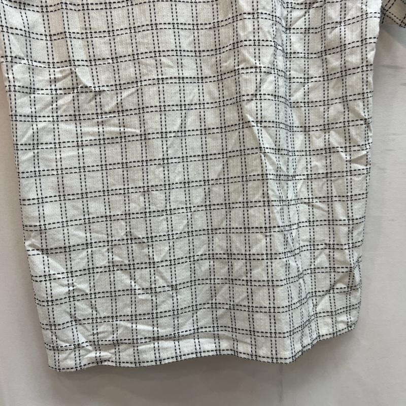 バンビーノ BAMBINO シャツ、ブラウス 半袖 チェック オープンカラーシャツ 開襟 2 白 / ホワイト / white メンズ USED 古着 中古 50137576