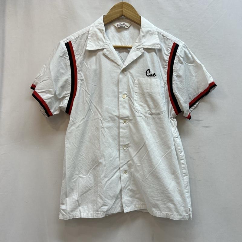 キャリー CALEE シャツ、ブラウス 半袖 チェーン刺繡 オープンカラー ボウリングシャツ 開襟 M 白 / ホワイト / white メンズ USED 古着 中古 50137580