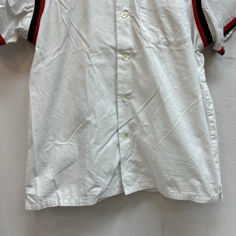 キャリー CALEE シャツ、ブラウス 半袖 チェーン刺繡 オープンカラー ボウリングシャツ 開襟 M 白 / ホワイト / white メンズ USED 古着 中古 50137580