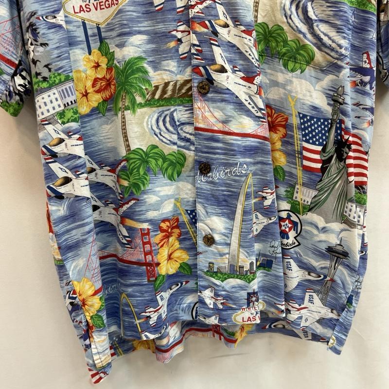 古着 USED シャツ、ブラウス 半袖 GAVIN U.S.A.F アロハシャツ レーヨン エアフォース XL 青 / ブルー / blue メンズ USED 古着 中古 50137612