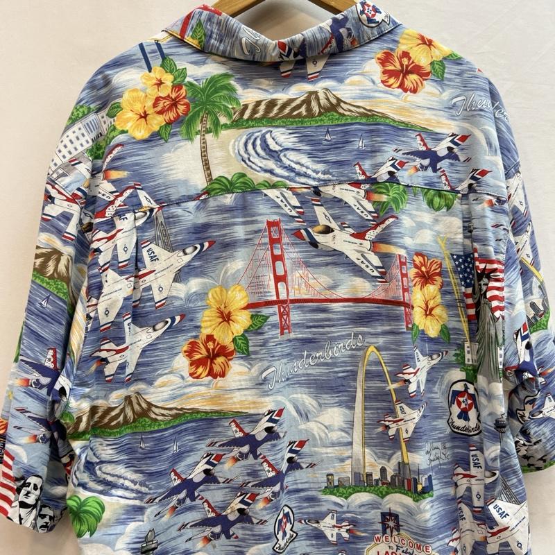 古着 USED シャツ、ブラウス 半袖 GAVIN U.S.A.F アロハシャツ レーヨン エアフォース XL 青 / ブルー / blue メンズ USED 古着 中古 50137612