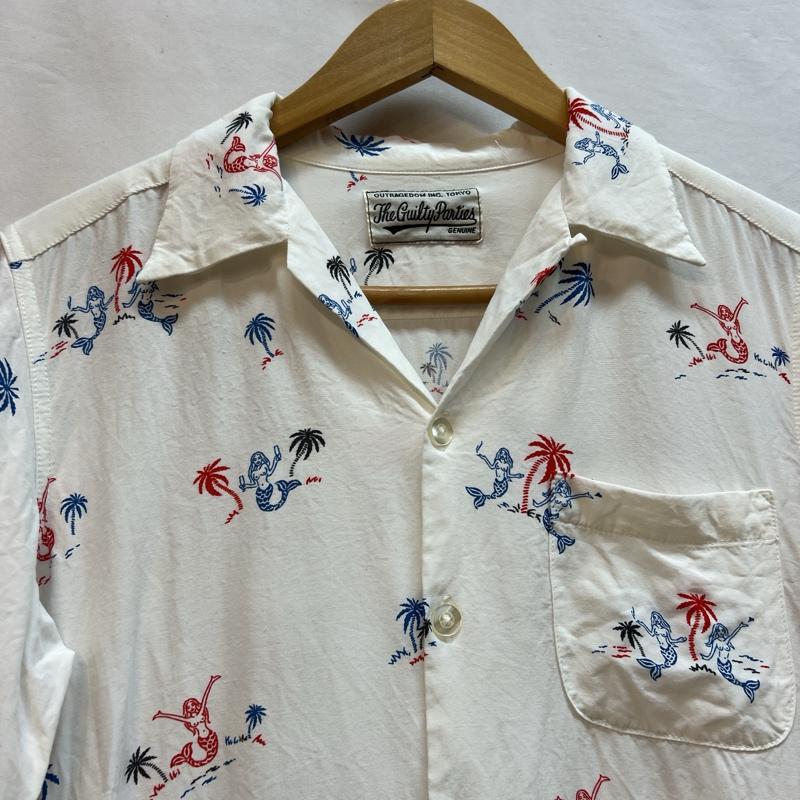 ワコマリア WACKO MARIA シャツ、ブラウス 半袖 マーメイド 人魚 レーヨン アロハシャツ M 白 / ホワイト / white メンズ USED 古着 中古 50137616
