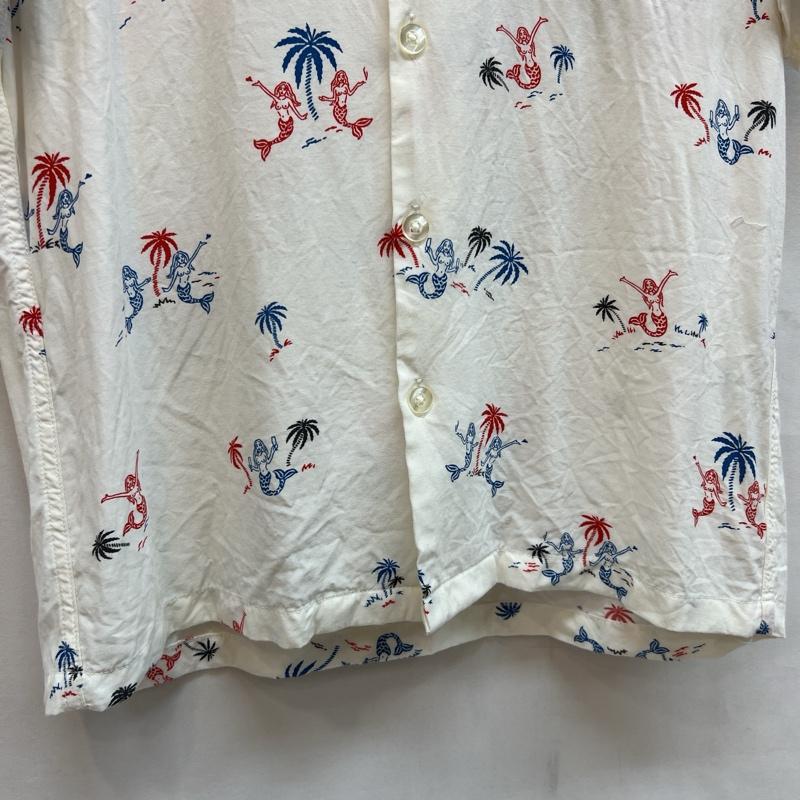 ワコマリア WACKO MARIA シャツ、ブラウス 半袖 マーメイド 人魚 レーヨン アロハシャツ M 白 / ホワイト / white メンズ USED 古着 中古 50137616