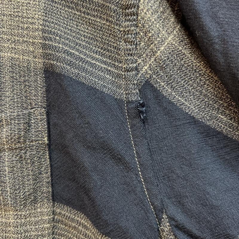 ラッツ RATS シャツ、ブラウス 半袖 チェック レーヨン オープンカラーシャツ 開襟 M 紺 / ネイビー / navy メンズ USED 古着 中古 50137617