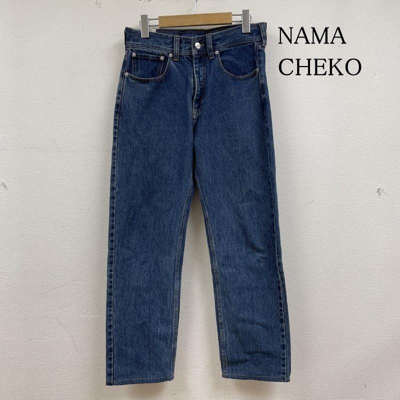 古着 USED パンツ デニム、ジーンズ NAMACHEKO テーパード デニム パンツ ジーンズ ジーパン ジップフライ ボタン ロゴ 刻印入り B7915 01 57162 S 無地 インディゴ / インディゴ / Indigo メンズ USED 古着 中古 50137638