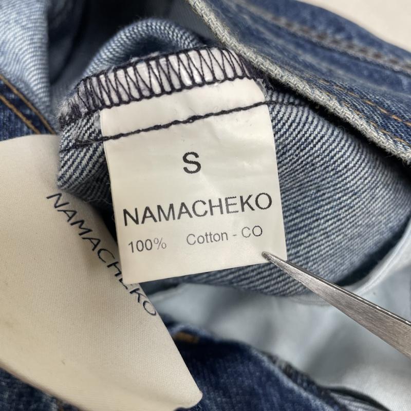 古着 USED パンツ デニム、ジーンズ NAMACHEKO テーパード デニム パンツ ジーンズ ジーパン ジップフライ ボタン ロゴ 刻印入り B7915 01 57162 S 無地 インディゴ / インディゴ / Indigo メンズ USED 古着 中古 50137638