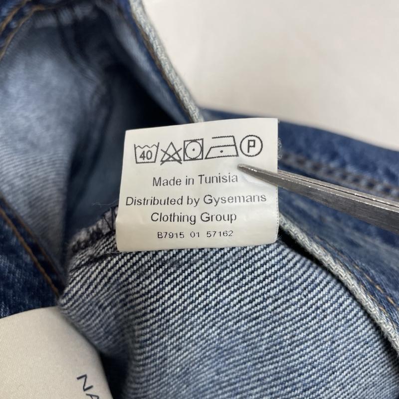 古着 USED パンツ デニム、ジーンズ NAMACHEKO テーパード デニム パンツ ジーンズ ジーパン ジップフライ ボタン ロゴ 刻印入り B7915 01 57162 S 無地 インディゴ / インディゴ / Indigo メンズ USED 古着 中古 50137638