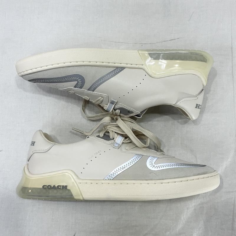 コーチ COACH スニーカー スニーカー COACH コーチ CitySole Court シティソール コート スニーカー G5016 US：8.5 無地 X ロゴ、文字 白 / ホワイト / white X オフホワイト / オフホワイト / X 銀 / シルバー / silver color メンズ USED 古着 中古 50137737