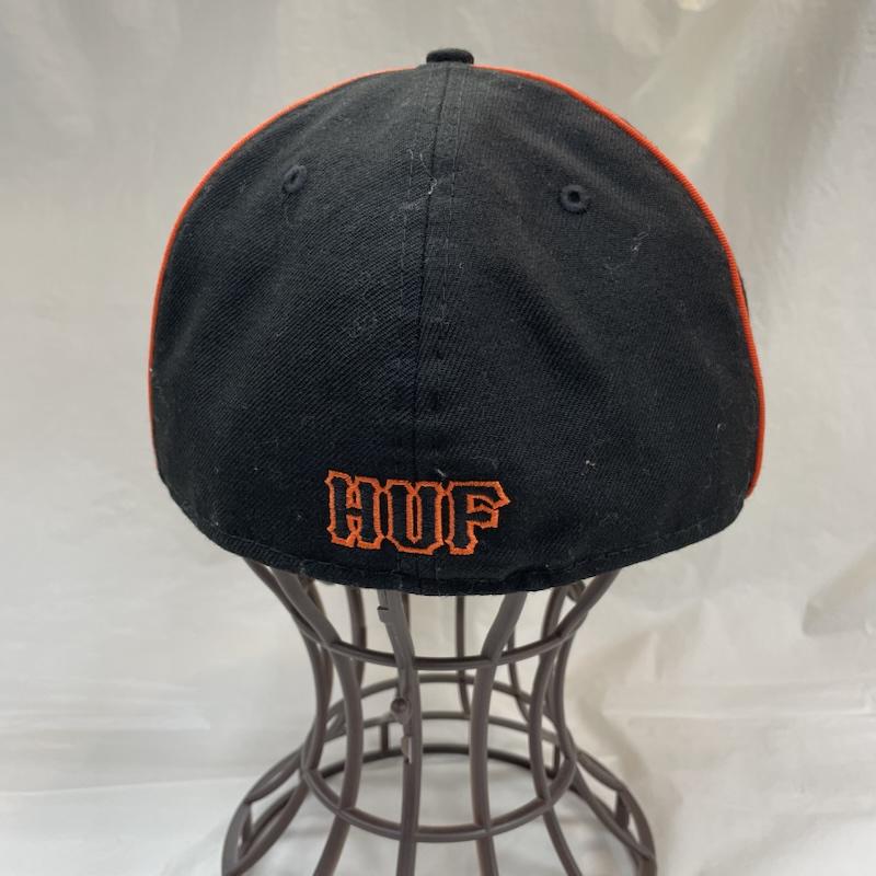 ニューエラ NEW ERA 帽子 キャップ HUF Classic H 5950 BLK ブラック ウール 7 3/8 NEW ERA HAT ハフ - 黒 / ブラック / black X 緑 / グリーン / green メンズ USED 古着 中古 50137738