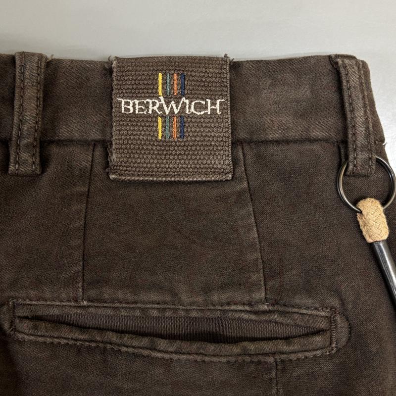 ベルウィッチ BERWICH ボトムス ボトムス 298365 イタリア製 ペイズリー柄 ストレッチ スリム ストレート パンツ 茶 ブラウン 44 茶 / ブラウン / brown メンズ USED 古着 中古 50137743