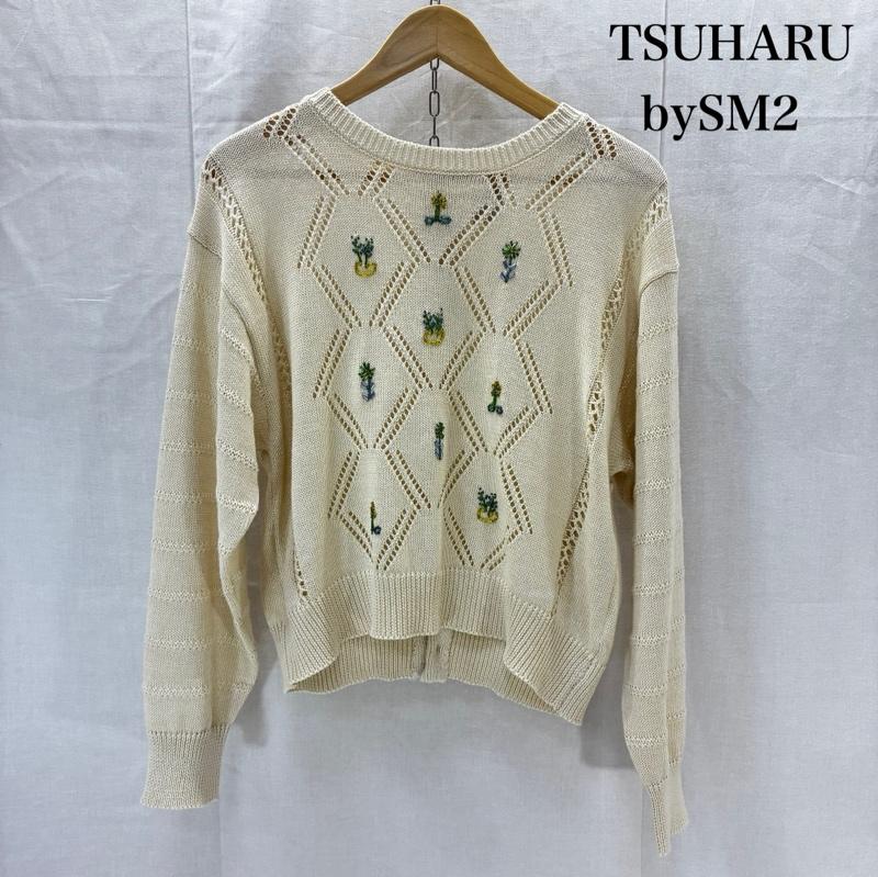 サマンサモスモス SM2 ニット、セーター 長袖 TSUHARU ツハル 春の花ビーズ刺繍ニット サマーニット カーディガン オフホワイト tyt-1609690 FREE  オフホワイト / オフホワイト / レディース USED 古着 中古 50137744