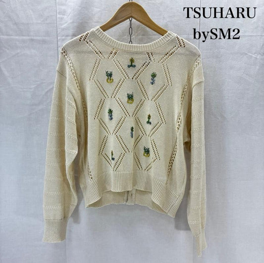 サマンサモスモス SM2 ニット、セーター 長袖 TSUHARU ツハル 春の花ビーズ刺繍ニット サマーニット カーディガン オフホワイト tyt-1609690 FREE  オフホワイト / オフホワイト / レディース USED 古着 中古 50137744