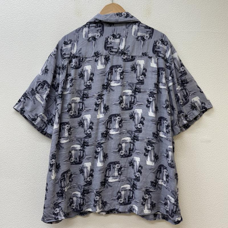 古着 USED シャツ、ブラウス 半袖 GEORGE ジョージ ビッグサイズ ジョッキグラス ヤシの木 総柄 レーヨン オープンカラー 半袖 アロハ シャツ XL メンズ USED 古着 中古 50137758