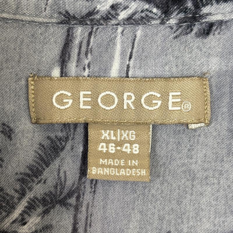 古着 USED シャツ、ブラウス 半袖 GEORGE ジョージ ビッグサイズ ジョッキグラス ヤシの木 総柄 レーヨン オープンカラー 半袖 アロハ シャツ XL メンズ USED 古着 中古 50137758