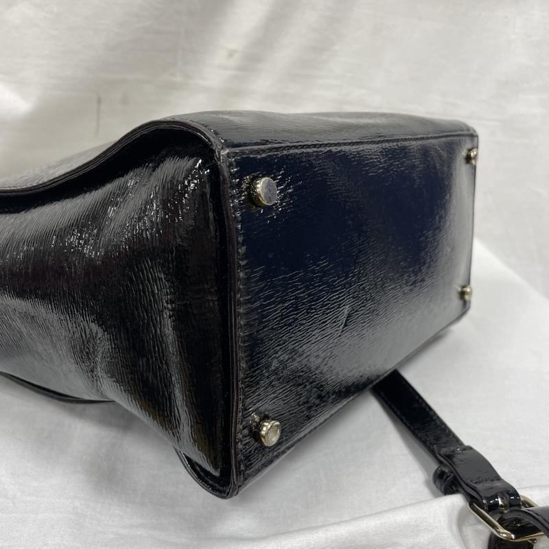 ケイトスペード Kate Spade ショルダーバッグ ショルダーバッグ 2way ハンド ショルダー バッグ エナメル パテント スタッズ - ロゴ、文字 黒 / ブラック / black レディース USED 古着 中古 50137810