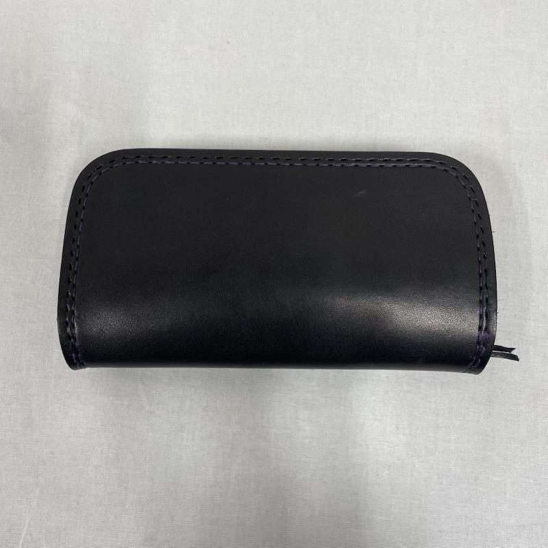 古着 USED 財布 長財布 Traffic leather works トラフィック レザー ワークス 長財布 ロング ウォレット - 黒 / ブラック / black X 紫 / パープル / purple メンズ USED 古着 中古 50137829