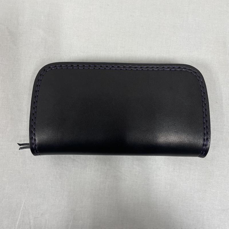 古着 USED 財布 長財布 Traffic leather works トラフィック レザー ワークス 長財布 ロング ウォレット - 黒 / ブラック / black X 紫 / パープル / purple メンズ USED 古着 中古 50137829