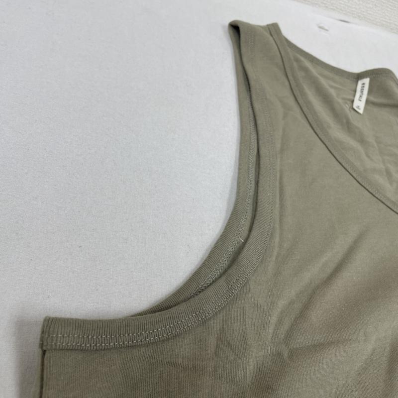 エフオージーエッセンシャルズ FOG ESSENTIALS タンクトップ タンクトップ ロング タンクトップ ノースリーブ バックロゴ 刺繍タグ ストレッチ インナーウェア M ロゴ、文字 X 刺繍 カーキ / カーキ / khaki メンズ USED 古着 中古 50137838