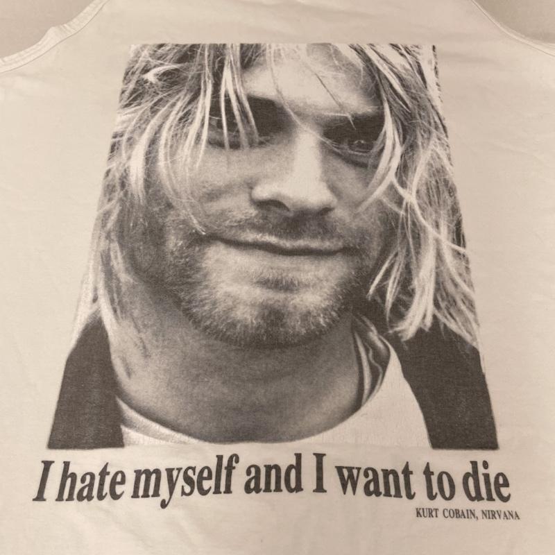 古着 USED タンクトップ タンクトップ Wall of fame 90s ヴィンテージ タンクトップ ノースリーブ Nirvana Kurt Cobain カートコバーン プリント ロゴ - ロゴ、文字 X  X プリント 白 / ホワイト / white メンズ USED 古着 中古 50137848