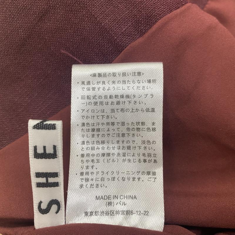 シーナリー SHENERY サロペット・オーバーオール サロペット、オーバーオール ジョーゼット2WAYワンピース 麻100% BURGUNDY サイズ:36 36 無地 えんじ / ワインレッド / dark red レディース USED 古着 中古 50137914
