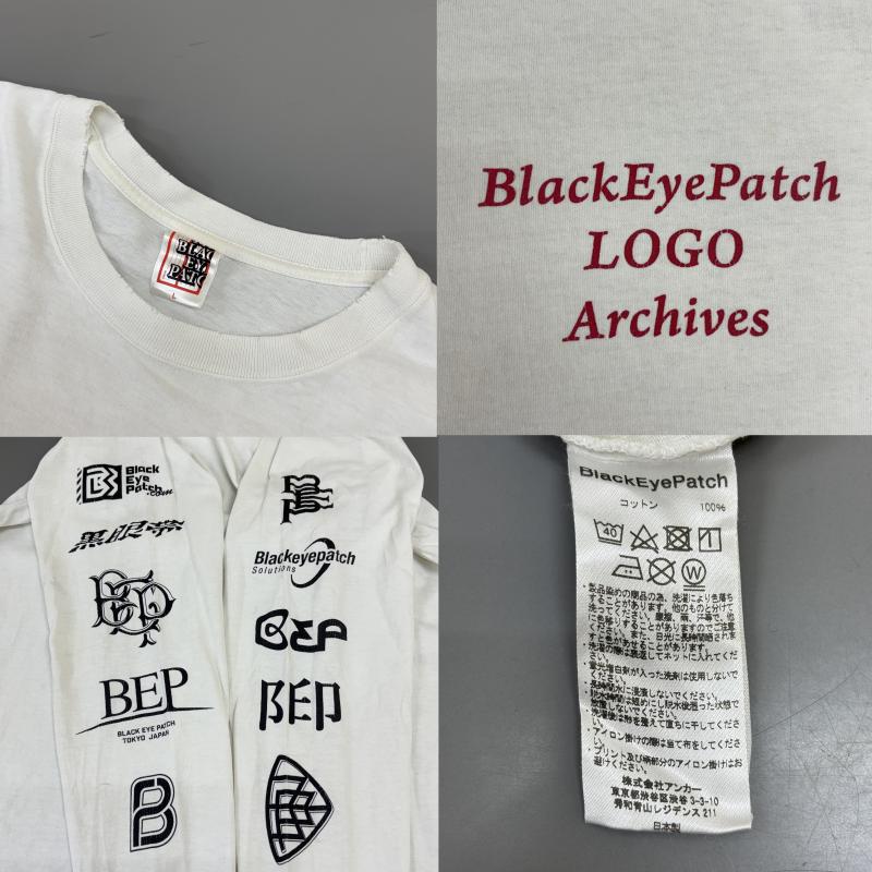 ブラックアイパッチ BlackEyePatch Tシャツ 長袖 マルチロゴ スリーブ プリント クルーネック ロンT 長袖 Tシャツ 白 ホワイト L 白 / ホワイト / white メンズ USED 古着 中古 50137938