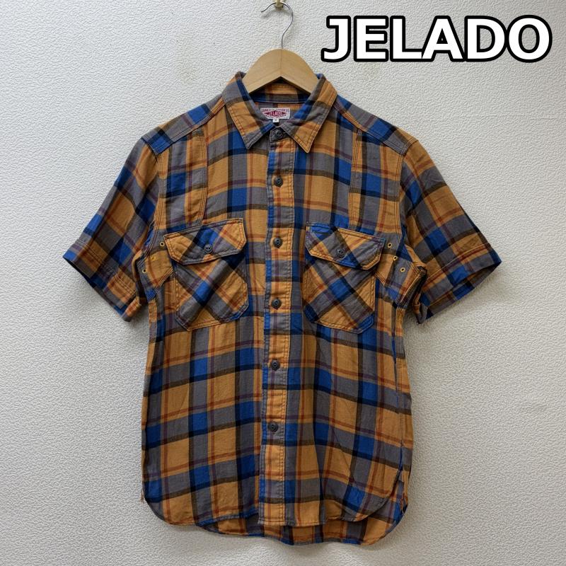 ジェラード JELADO シャツ、ブラウス 半袖 JP02103 日本製 チェック柄 ベンチレーション マチ付 半袖 ワーク フランネル シャツ 青 橙 ブルー オレンジ S 青 / ブルー / blue X 橙 / オレンジ / orange メンズ USED 古着 中古 50137945