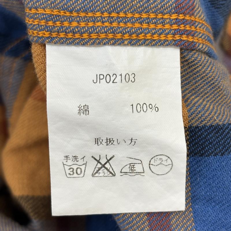 ジェラード JELADO シャツ、ブラウス 半袖 JP02103 日本製 チェック柄 ベンチレーション マチ付 半袖 ワーク フランネル シャツ 青 橙 ブルー オレンジ S 青 / ブルー / blue X 橙 / オレンジ / orange メンズ USED 古着 中古 50137945