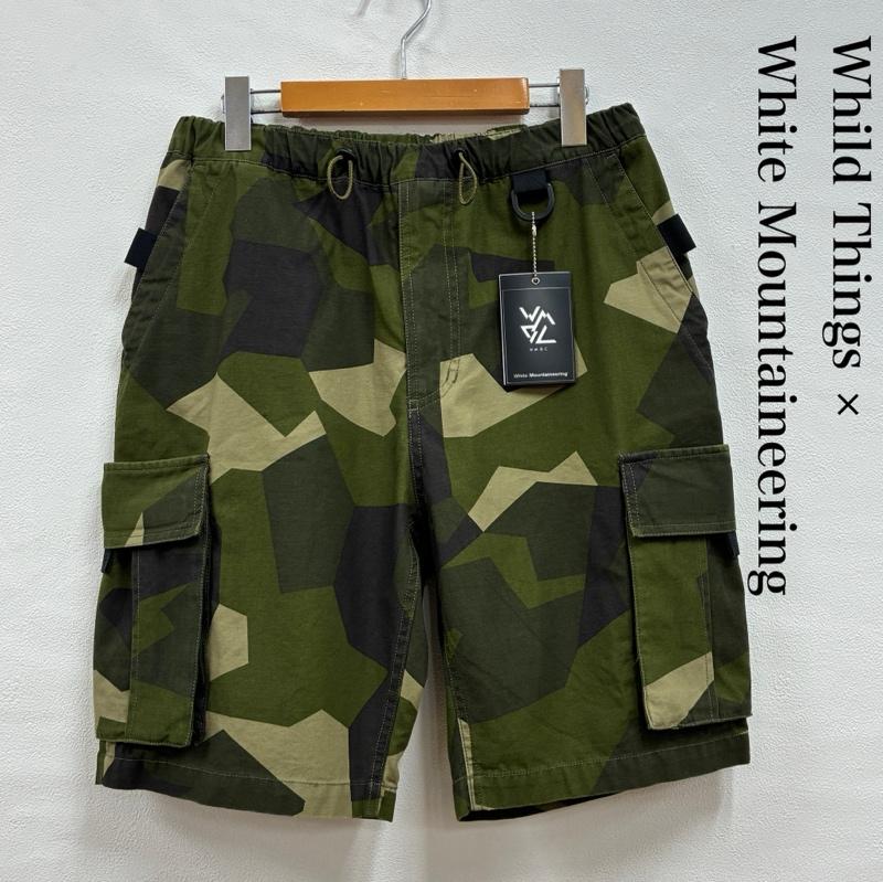 ホワイトマウンテニアリング WHITE MOUNTAINEERING パンツ ショートパンツ WILD THINGS 25ss SWEDEN CAMO CARGO SHORT PANTS BC2571402 S カモフラージュ柄・迷彩 X ロゴ、文字 X 刺繍 マルチカラー / マルチカラー / multicolor メンズ USED 古着 中古 50138009