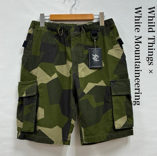 ホワイトマウンテニアリング WHITE MOUNTAINEERING パンツ ショートパンツ WILD THINGS 25ss SWEDEN CAMO CARGO SHORT PANTS BC2571402 S カモフラージュ柄・迷彩 X ロゴ、文字 X 刺繍 マルチカラー / マルチカラー / multicolor メンズ USED 古着 中古 50138009
