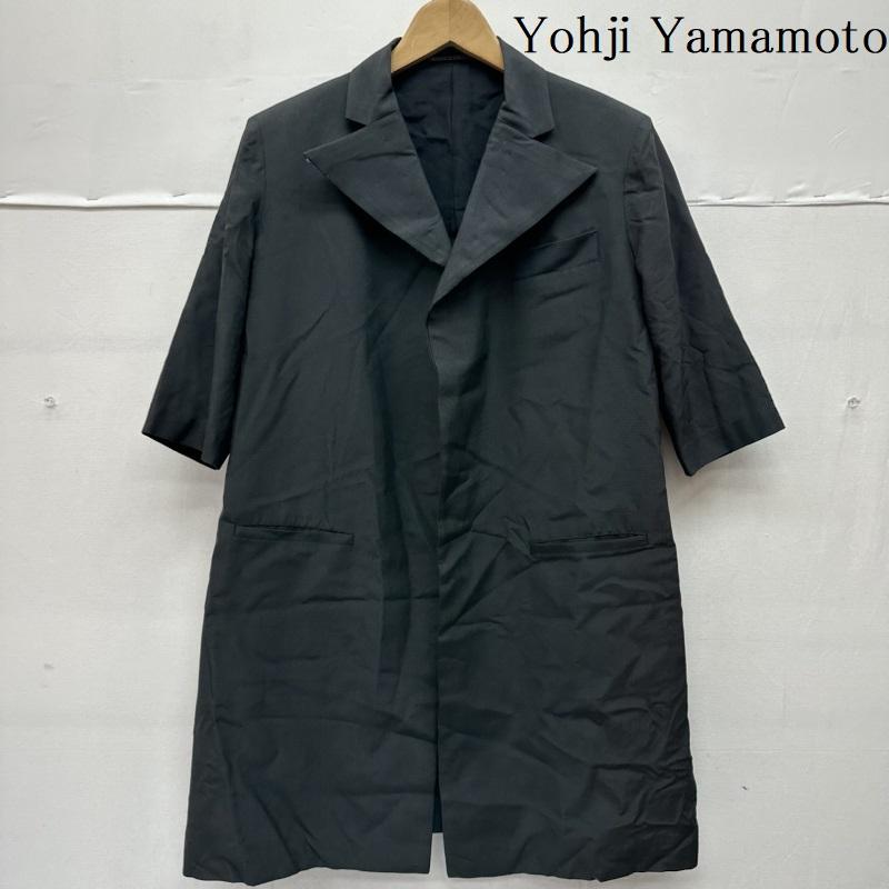 ヨウジヤマモト Yohji Yamamoto ジャケット、上着 ジャンパー、ブルゾン 90s 99s 日本製 シルク ハーフスリーブ ロング ジャケット FC-J06-415 XS 黒 / ブラック / black レディース USED 古着 中古 50138074